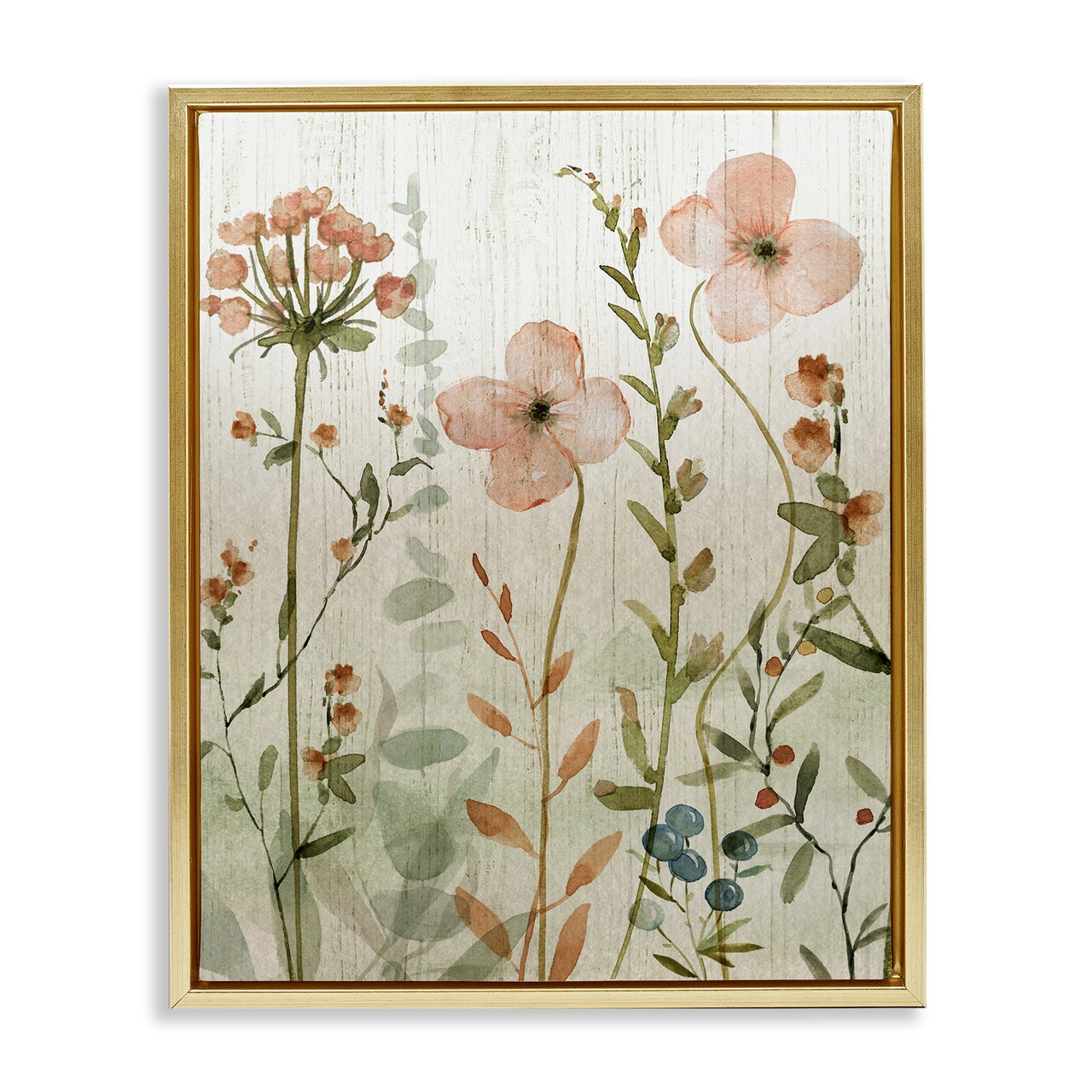 Stupell Industries Soft Florals over Rustic Floating Frame By Livi Finn